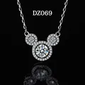 Exquisite Mickey Mouse head silhouette pendant necklace with imitation moissanite - Mickey Silhouette With Chain (DZ069)