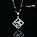 Elegant geometric swirl pendant necklace with moissanite-style stone in silver finish - Geometric Vortex Style (DZ070)
