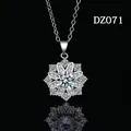 Elegant flower-shaped pendant necklace with sparkling imitation moissanite stones in silver finish - Eight-Petal Flower Style (DZ071)