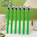 Niedliche Panda-Gelschreiber in Bambusform für Schüler mit weichen Silikonfiguren - 0.5mm / Panda Bambus Stift