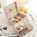Caja joyero multicapa rosa flor de cerezo grande para anillos y collares organizador - Mejorado / 23cmx17cmx8cm / Rosa Sakura