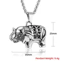 Vintage zilveren roestvrijstalen olifanten hanger ketting voor heren met ketting - Retro Olifant Vorm Stijl (YLD61-04) (Alleen hanger (Zonder ketting))