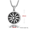 Grand collier vintage pour homme avec pendentif soleil viking en acier inoxydable - Style Cercle Solaire (YLD61-08) / Pendentif Uniquement / Acier