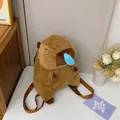 Süßer Capybara Plüschrucksack mit blauer Nase für Kinder und Studenten Geschenkidee - Laufende Nase / 35 Cm [035 Kg]