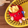Creative French fries plush bag charm and keychain with cute cartoon face, 8.5cm height - French Fries Keychain (8cm)