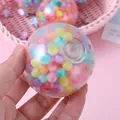 Colorful rainbow bead-filled squishy grape ball stress relief toy for kids and adults - New Style Rainbow Bead Ball