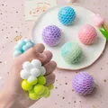 Palla antistress portatile a rete a uva con perline colorate effetto arcobaleno interno - Palla di Farina a Tre Colori con Rete