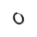 Sleek black 316L medical grade stainless steel huggie hoop earring for sensitive ears - Black