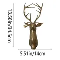 Vintage bronze-style deer head wall sculpture with glasses and pipe decoration. - Deer Head Decoration (T1b)