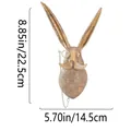 Vintage bronze-style rabbit head wall sculpture with monocle and mustache dimensions. - Rabbit Head Decoration (T1b)