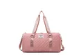 Ampia borsa da viaggio trapuntata rosa per sport e palestra con tracolla regolabile - Stile a Rombi Trapuntato / Rosa