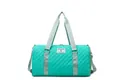 Borsa da viaggio trapuntata turchese leggera con grande capacità per sport e fitness - Stile a Rombi Trapuntato / Ciano