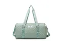 Mint green quilted travel duffel bag for sports and fitness with large capacity design - Quilted Diamond Style / Green