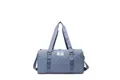 Stylish light blue quilted lightweight travel duffel bag for sports, gym, and weekend trips - Quilted Diamond Style / Blue