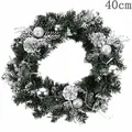 40cm Christmas wreath with silver pinecones and ornaments for door decor - 30cm / Silver Wreath
