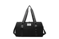 Large capacity black quilted sports gym bag and travel duffel with handles - Quilted Diamond Style / Black