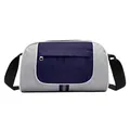 Lightweight silver and navy blue travel sports fitness bag with adjustable shoulder strap - Contrast Color Standard Style / Dark Blue