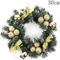 30cm Christmas wreath with golden glitter balls and bows for festive door decoration - 30cm / Gold Glitter Wreath
