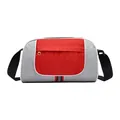 Lightweight large capacity sports travel bag in a grey and red dual-tone finish - Contrast Color Standard Style / Red
