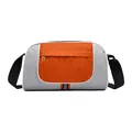 Lightweight orange and grey sports fitness bag for travel with a front zipper pocket - Contrast Color Standard Style / Orange