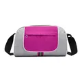 Lightweight grey and pink large capacity sports travel bag with adjustable strap for gym - Contrast Color Standard Style / Rose Red