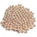 Rose gold hollowed waxberry spacer beads with rhinestones for DIY jewelry making - Rhinestone Ball KC Gold White Rhinestone