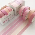 Pink aesthetic washi tape set with 5 rolls for DIY scrapbooking - Girl Pink