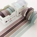 Set of 5 Morandi color basic washi tapes for DIY creative scrapbooking decoration 3m - Ochre