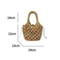 Sac à main en paille tressée beige avec doublure et dimensions - Sans Doublure / Khaki Clair