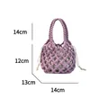 Mini borsa a mano viola intrecciata a mano con sacchetto interno a coulisse - Lavanda