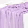 Eleganter hellvioletter Tischläufer aus Gaze für Hochzeits- und Partydekoration im Boho-Stil - 90*180cm / Hellviolett