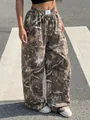 Trendy unisex camouflage wide-leg floor-length trousers with comfortable elastic waist - S / GK21 Jungle Camo