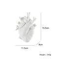 Vaso in resina a forma di cuore anatomico bianco per decorazione casa altezza 16,5cm - Bianco