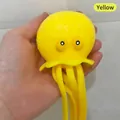 Yellow octopus squeeze toy for children's bath time water play and stress relief - Plain Style / Yellow