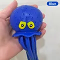 Blue octopus water-spraying squeeze toy for creative bath and pool play fun time - Plain Style / Blue