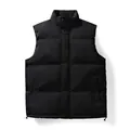 Men's stylish black puffer vest with stand collar for autumn and winter - M / Black