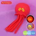Red light-up octopus squishy bath toy for sensory play, splashing and water spray fun. - Light-up Style / Red