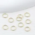 High-quality 14K gold-plated twisted open rings for DIY jewelry making and bracelets - 5mm / Closed Ring / 14K Gold
