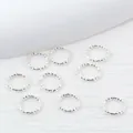 Set of silver twisted textured connection rings for handmade DIY jewelry bracelets - 5mm / Closed Ring / Silver
