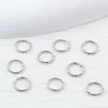 Set of silver twisted jump rings for DIY jewelry making and bracelet connecting. - 5mm / Closed Ring / White Gold