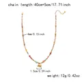 Handgemaakte meerkleurige natuurstenen kralenketting met een gouden olifant hanger - Olifant hanger natuurlijke gekleurde steen (NC25Y0899-3)