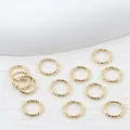 High-quality 14K gold filled twisted textured jump rings for DIY jewelry craft making - 5mm / Closed Ring / 18K Gold