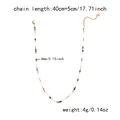 Gold-plated titanium steel necklace with multicolored natural stone beads 40+5cm - Colorful Natural Stone Beads Gold Chain Style (NC25Y0900-6)