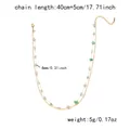 Double-layer gold necklace with green turquoise stone beads and 40cm chain length - Double Layer Turquoise Beaded Style (NC25Y0900-7)