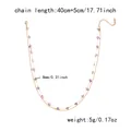 Double-layered gold titanium steel necklace featuring purple natural stones and beads - Double Layer Purple Chips Style (NC25Y0900-8)