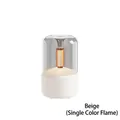 Umidificatore d'aromi da tavolo portatile DQ702 bianco crema effetto fiamma singola - DQ702 Bianco Sporco (Luce Monocromatica)