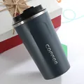 Portable dark grey 304 stainless steel vacuum insulated coffee mug for office gifts - 380ml / Gen 2 Standard Style / Blue