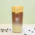 Premium 304 stainless steel coffee mug featuring a brown yellow gradient and flip-top lid - 380ml / Gen 1 Gradient Style / Gradient Yellow