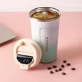 Smart 304 stainless steel coffee mug with temperature display and green gradient finish - 510ml / Gen 2 Smart Gradient Style / Gradient White