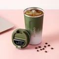 Green gradient 304 stainless steel coffee mug with smart temperature display lid - 380ml / Gen 2 Smart Gradient Style / Gradient Green